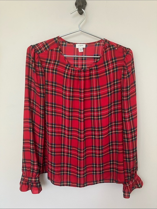 J. Crew Tops - J. Crew Red Tartan Blouse